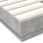 vidaXL Estructura de cama madera de ingeniería gris hormigón 90x200cm