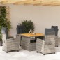 vidaXL Set comedor de jardín 5 piezas con cojines ratán sintético gris vidaXL Set comedor de jardín 5 piezas con cojines ratán sintético gris