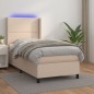 vidaXL Cama box spring colchón LED cuero sintético capuchino 80x200 cm