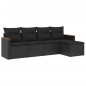 vidaXL Set de muebles de jardín 5 pzas y cojines ratán sintético negro vidaXL Set de muebles de jardín 5 pzas y cojines ratán sintético negro
