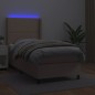 vidaXL Cama box spring colchón LED cuero sintético capuchino 80x200 cm