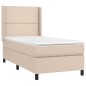 vidaXL Cama box spring colchón LED cuero sintético capuchino 80x200 cm
