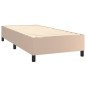 vidaXL Cama box spring colchón LED cuero sintético capuchino 80x200 cm