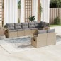 vidaXL Juego de sofás de jardín con cojines beige 8 pzas ratán PE vidaXL Juego de sofás de jardín con cojines beige 8 pzas ratán PE