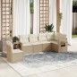 vidaXL Juego de sofás jardín con cojines 6 pzas ratán sintético beige vidaXL Juego de sofás jardín con cojines 6 pzas ratán sintético beige