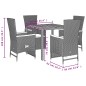 vidaXL Set de muebles jardín 5 pzas con cojines ratán sintético negro vidaXL Set de muebles jardín 5 pzas con cojines ratán sintético negro