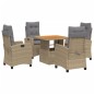 vidaXL Set comedor de jardín 5 pzas con cojines ratán sintético beige vidaXL Set comedor de jardín 5 pzas con cojines ratán sintético beige