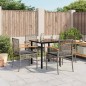 vidaXL Set comedor de jardín 5 piezas con cojines ratán sintético gris vidaXL Set comedor de jardín 5 piezas con cojines ratán sintético gris