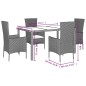 vidaXL Set comedor de jardín 5 pzas con cojines ratán sintético beige vidaXL Set comedor de jardín 5 pzas con cojines ratán sintético beige