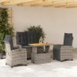 vidaXL Juego de comedor de jardín 4 piezas con cojines ratán PE gris vidaXL Juego de comedor de jardín 4 piezas con cojines ratán PE gris
