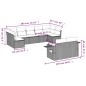 vidaXL Set de muebles de jardín 9 pzas y cojines ratán sintético gris