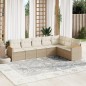 vidaXL Set sofás de jardín 7 piezas y cojines ratán sintético beige vidaXL Set sofás de jardín 7 piezas y cojines ratán sintético beige