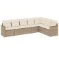 vidaXL Set sofás de jardín 7 piezas y cojines ratán sintético beige vidaXL Set sofás de jardín 7 piezas y cojines ratán sintético beige