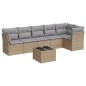 vidaXL Set sofás de jardín 7 piezas y cojines ratán sintético beige vidaXL Set sofás de jardín 7 piezas y cojines ratán sintético beige