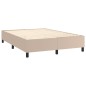 vidaXL Cama box spring colchón LED cuero sintético capuchino 140x190cm vidaXL Cama box spring colchón LED cuero sintético capuchino 140x190cm