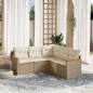 vidaXL Juego de sofás jardín con cojines 5 pzas ratán sintético beige vidaXL Juego de sofás jardín con cojines 5 pzas ratán sintético beige