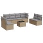 vidaXL Set de sofás de jardín 9 pzas con cojines ratán sintético beige vidaXL Set de sofás de jardín 9 pzas con cojines ratán sintético beige