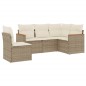 vidaXL Juego de sofás jardín con cojines 5 pzas ratán sintético beige vidaXL Juego de sofás jardín con cojines 5 pzas ratán sintético beige