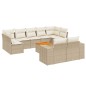 vidaXL Juego de sofás jardín con cojines beige 10 pzas ratán sintético vidaXL Juego de sofás jardín con cojines beige 10 pzas ratán sintético