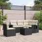 vidaXL Set de sofás de jardín 6 piezas y cojines ratán sintético negro vidaXL Set de sofás de jardín 6 piezas y cojines ratán sintético negro