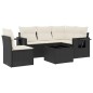 vidaXL Set de sofás de jardín 6 piezas y cojines ratán sintético negro vidaXL Set de sofás de jardín 6 piezas y cojines ratán sintético negro