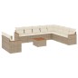 vidaXL Set de sofás de jardín 11pzas con cojines ratán sintético beige vidaXL Set de sofás de jardín 11pzas con cojines ratán sintético beige