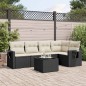 vidaXL Set de sofás de jardín 6 piezas y cojines ratán sintético negro vidaXL Set de sofás de jardín 6 piezas y cojines ratán sintético negro