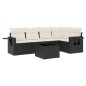 vidaXL Set de sofás de jardín 6 piezas y cojines ratán sintético negro vidaXL Set de sofás de jardín 6 piezas y cojines ratán sintético negro