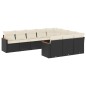 vidaXL Set de sofás de jardín 10 pzas cojines ratán sintético negro vidaXL Set de sofás de jardín 10 pzas cojines ratán sintético negro
