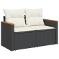 vidaXL Set de sofás de jardín 10 pzas cojines ratán sintético negro vidaXL Set de sofás de jardín 10 pzas cojines ratán sintético negro