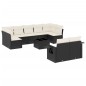 vidaXL Set de sofás de jardín 10 pzas cojines ratán sintético negro vidaXL Set de sofás de jardín 10 pzas cojines ratán sintético negro