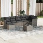 vidaXL Set de sofás de jardín 8 pzas y cojines ratán sintético gris vidaXL Set de sofás de jardín 8 pzas y cojines ratán sintético gris
