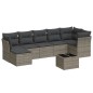 vidaXL Set de sofás de jardín 8 pzas y cojines ratán sintético gris vidaXL Set de sofás de jardín 8 pzas y cojines ratán sintético gris