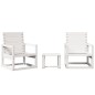 vidaXL Juego de muebles de jardín 3 pzas madera maciza de pino blanco vidaXL Juego de muebles de jardín 3 pzas madera maciza de pino blanco
