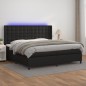 vidaXL Cama box spring colchón y LED cuero sintético negro 200x200 cm vidaXL Cama box spring colchón y LED cuero sintético negro 200x200 cm