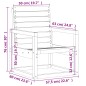 vidaXL Juego de muebles de jardín 3 pzas madera maciza de pino blanco vidaXL Juego de muebles de jardín 3 pzas madera maciza de pino blanco