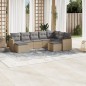 vidaXL Juego de sofás jardín con cojines beige mezcla 9 pzas ratán PE