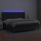 vidaXL Cama box spring colchón y LED cuero sintético negro 200x200 cm vidaXL Cama box spring colchón y LED cuero sintético negro 200x200 cm