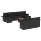 vidaXL Set de sofás de jardín 11 pzas y cojines ratán sintético negro vidaXL Set de sofás de jardín 11 pzas y cojines ratán sintético negro