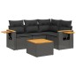 vidaXL Set de muebles de jardín 5 pzas y cojines ratán sintético negro vidaXL Set de muebles de jardín 5 pzas y cojines ratán sintético negro