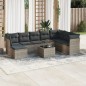 vidaXL Set de muebles de jardín 9 pzas y cojines ratán sintético gris vidaXL Set de muebles de jardín 9 pzas y cojines ratán sintético gris