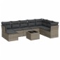 vidaXL Set de muebles de jardín 9 pzas y cojines ratán sintético gris vidaXL Set de muebles de jardín 9 pzas y cojines ratán sintético gris