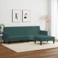 vidaXL Sofá cama de 2 plazas con taburete terciopelo verde oscuro vidaXL Sofá cama de 2 plazas con taburete terciopelo verde oscuro