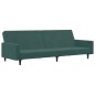 vidaXL Sofá cama de 2 plazas con taburete terciopelo verde oscuro vidaXL Sofá cama de 2 plazas con taburete terciopelo verde oscuro