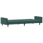 vidaXL Sofá cama de 2 plazas con taburete terciopelo verde oscuro vidaXL Sofá cama de 2 plazas con taburete terciopelo verde oscuro