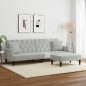 vidaXL Sofá cama 2 plazas con almohadas taburete terciopelo gris claro vidaXL Sofá cama 2 plazas con almohadas taburete terciopelo gris claro