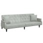 vidaXL Sofá cama 2 plazas con almohadas taburete terciopelo gris claro vidaXL Sofá cama 2 plazas con almohadas taburete terciopelo gris claro