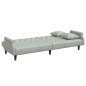 vidaXL Sofá cama 2 plazas con almohadas taburete terciopelo gris claro vidaXL Sofá cama 2 plazas con almohadas taburete terciopelo gris claro