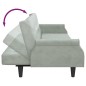 vidaXL Sofá cama 2 plazas con almohadas taburete terciopelo gris claro vidaXL Sofá cama 2 plazas con almohadas taburete terciopelo gris claro