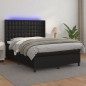 vidaXL Cama box spring colchón y LED cuero sintético negro 140x200 cm vidaXL Cama box spring colchón y LED cuero sintético negro 140x200 cm